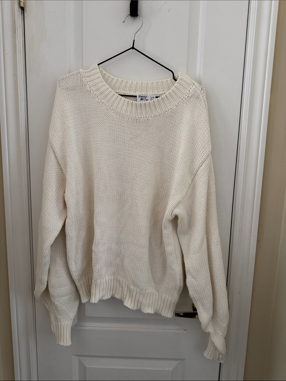 Princess Polly Cream Knit Crewneck Sweater